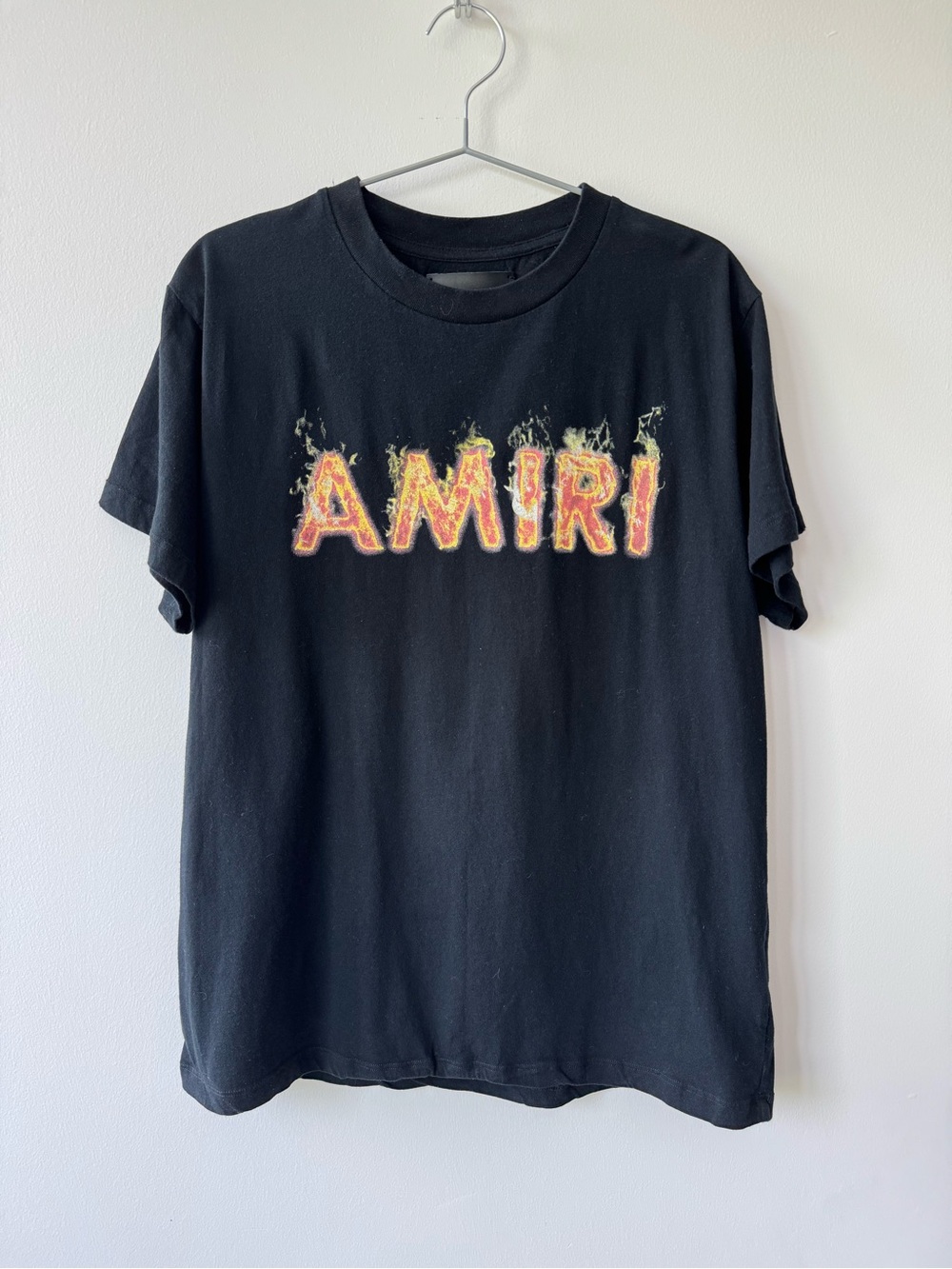 Amiri Flame Logo Black T-Shirt Made in USA - Size Small - Great Condition